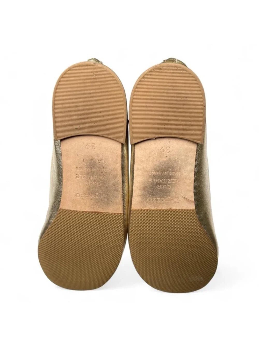 Repetto Cendrillon Metallic Ballet Flats in Gold - Size 39 EU/Size 8 US